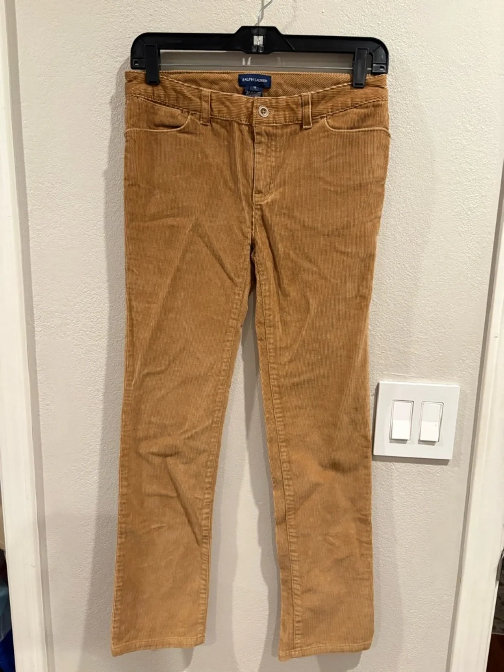 Ralph Lauren Equestrian Girls Camel Color Corduroy Pants Size 16 EUC